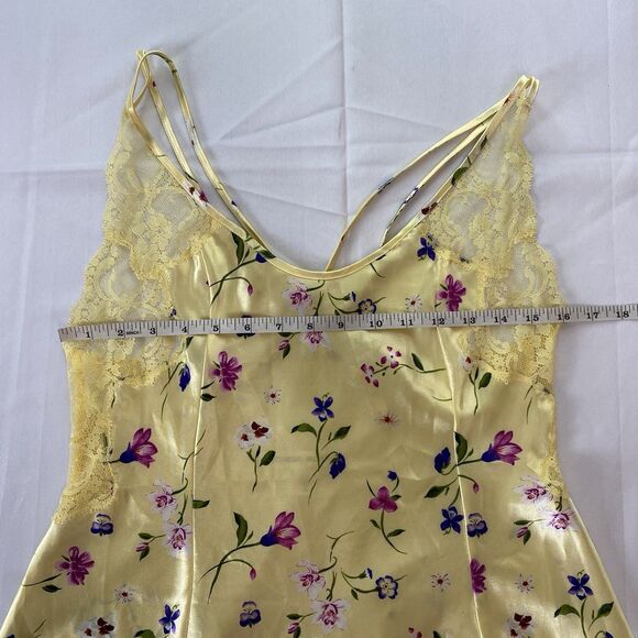 NWOT Vintage 90's Victoria's Secret Spring Yellow Floral Slip Dress Size Medium - Picture 10 of 12
